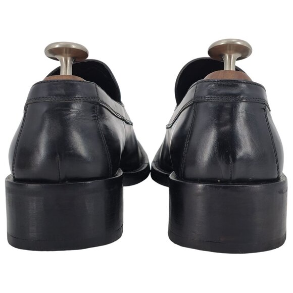 Gucci Italian Luxury Dress Shoes Mens size 10.5 Black Leather Square-toe Loafers - Picture 5 of 11